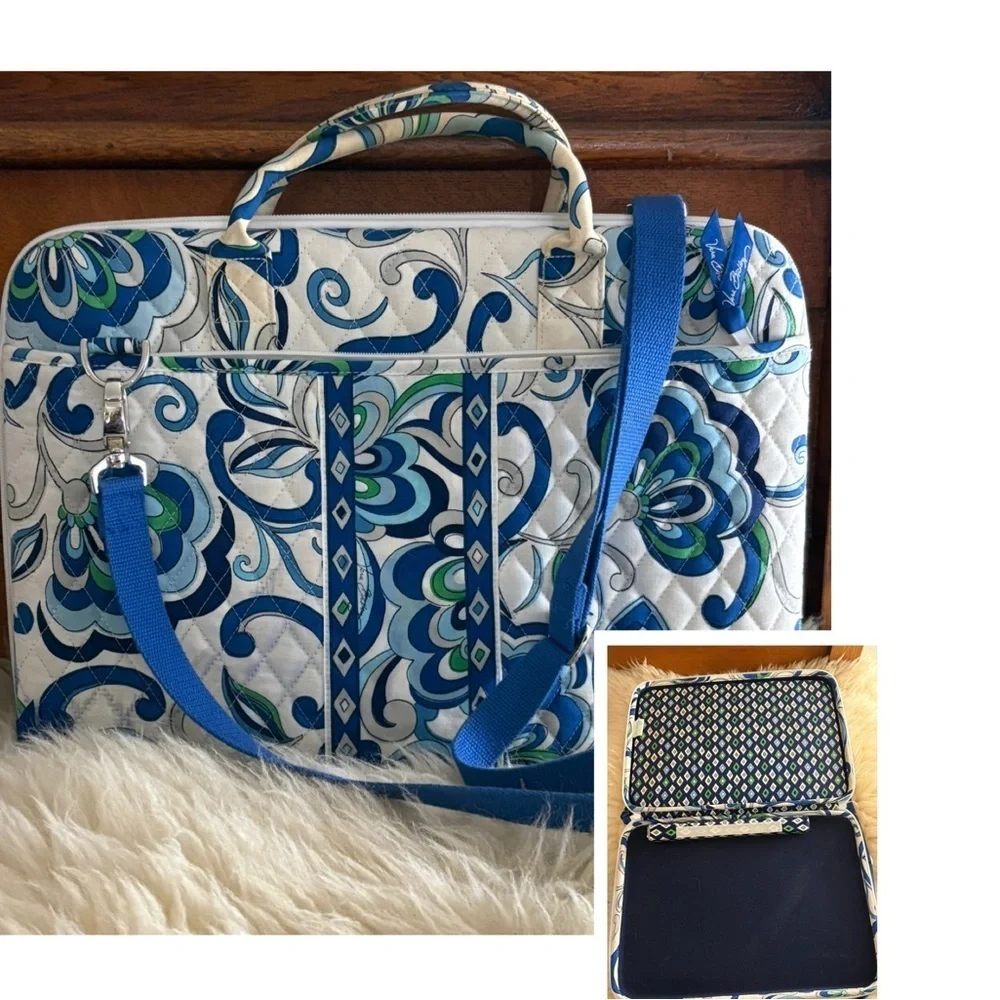 Vera Bradley ‘Betsy Mediterranean’ Blue and White Hardcase Laptop Bag